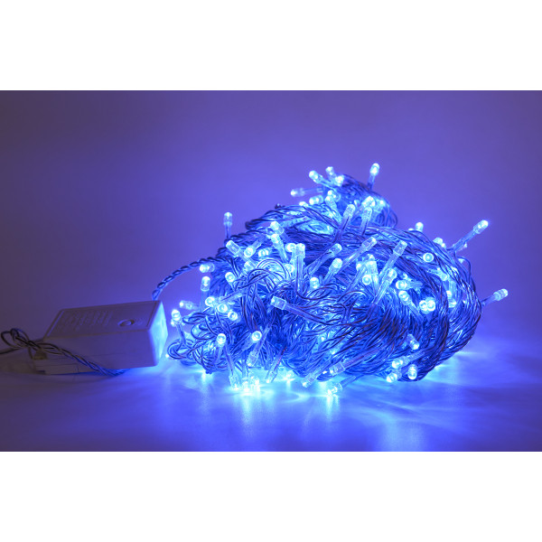 Світлодіодна гірлянда, 15 м, 300 л, 8 режимів, синій, IP44 (040292)