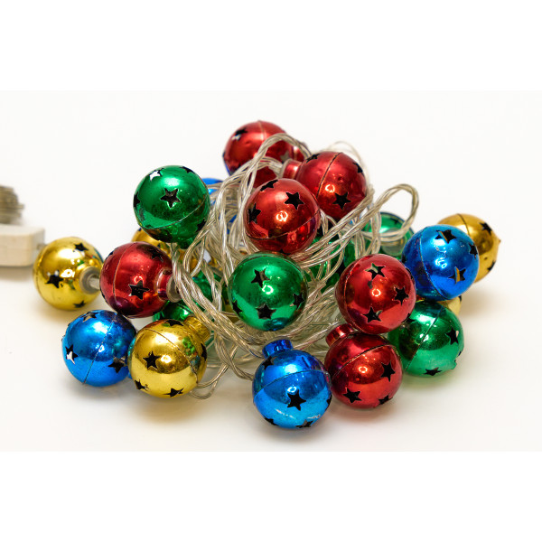 Світлодіодна гірлянда - пластикові кульки, 3,6 м, 24 л, різнокольоровий, IP44 (041282)