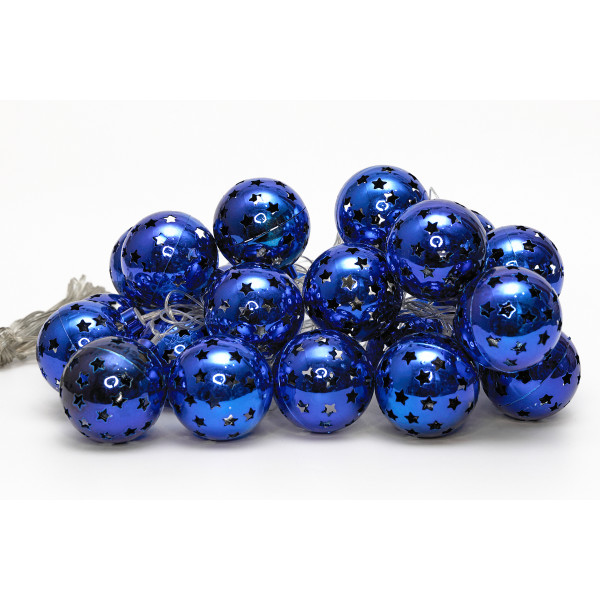 Світлодіодна гірлянда - пластикові кульки, 3,6 м, 24 л, синій, IP44 (041299)