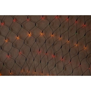 Гірлянда-сітка з лампочками розжарювання, 2x2м, 384 л, 8 режимів, різнокольоровий, IP44 (051236)