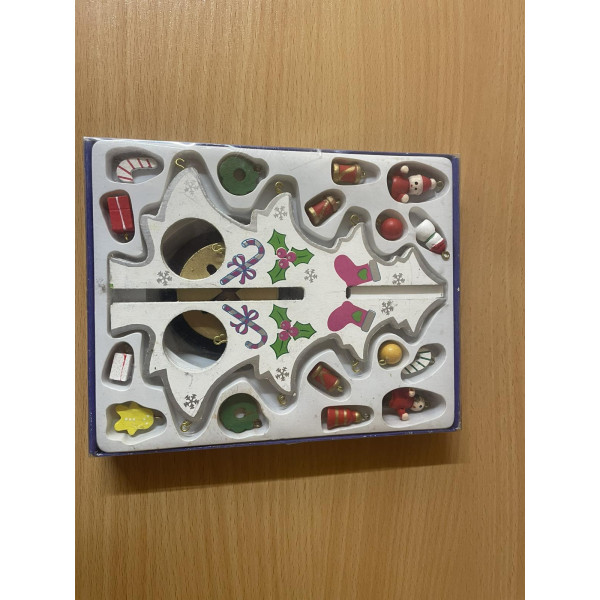 УЦІНКА!!! Настільна дерев'яна ялинка, 18 см, білий, дерево (060870)