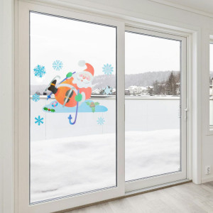 Новорічна прикраса - лист з наклейками, Санта (Дід Мороз), 70x50 см, різнокольоровий, ПВХ, папір (070168-2)