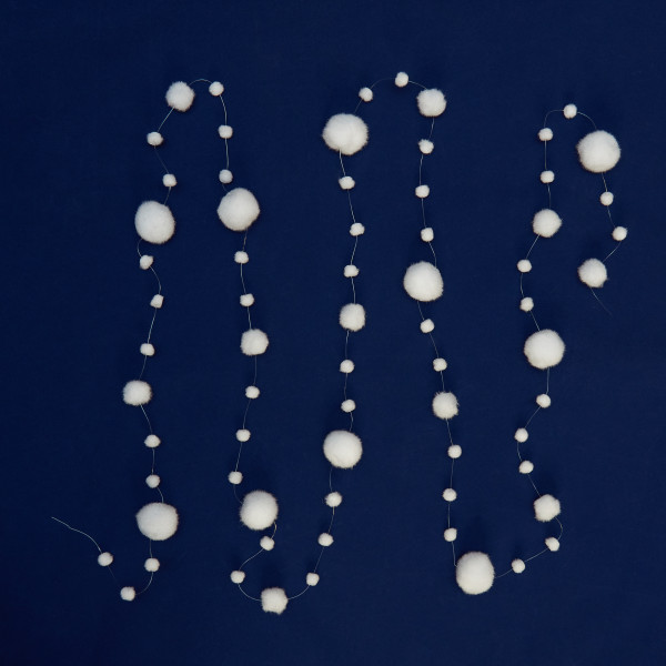 Гірлянда-розтяжка - сніжки, 280 см, білий (090365)