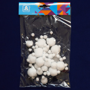 Гірлянда-розтяжка - сніжки, 280 см, білий (090365)