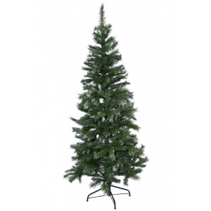 Ялинка штучна із засніженими голками, 210 см, з 2 частин, металева ніжка, ялинка, зелений, ПВХ (100101)