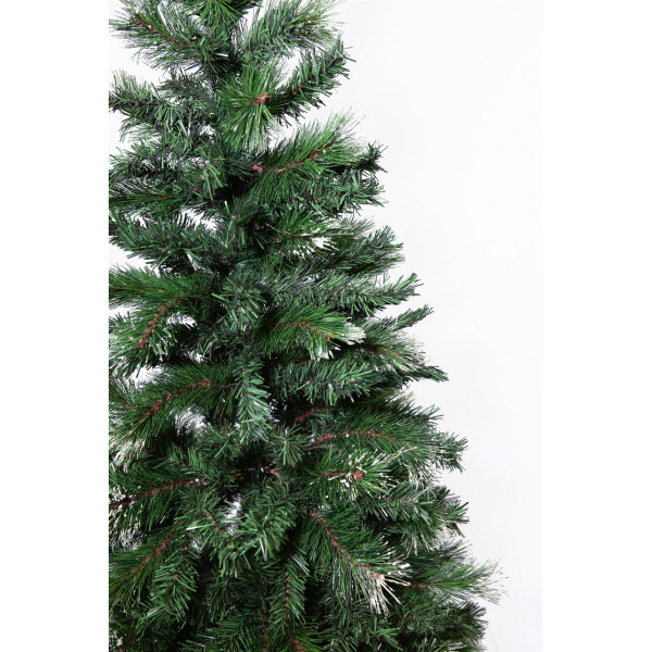 Ялинка штучна із засніженими голками, 210 см, з 2 частин, металева ніжка, ялинка, зелений, ПВХ (100101)