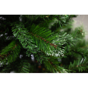 Ялинка штучна із засніженими голками, 210 см, з 2 частин, металева ніжка, ялинка, зелений, ПВХ (100101)