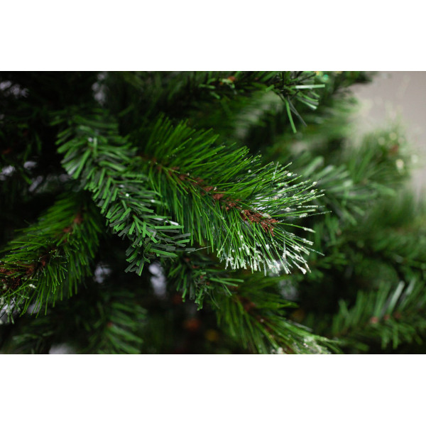 Ялинка штучна із засніженими голками, 210 см, з 2 частин, металева ніжка, ялинка, зелений, ПВХ (100101)