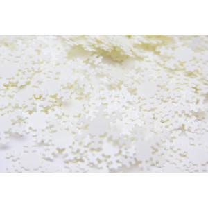 Конфетті, сніжинки, 15 г, білий, PET (200572)