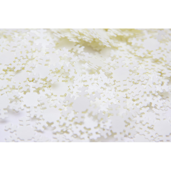 Конфетті, сніжинки, 15 г, білий, PET (200572)