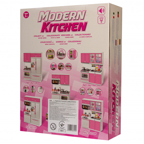 Ігровий набір - лялькова кухня Сучасна кухня-2, 27x9,5x34,5 см, рожева, пластик (26213P)