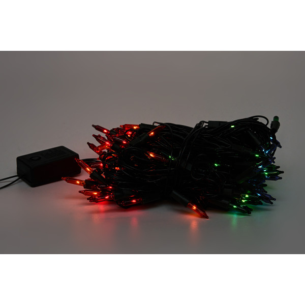 Гірлянда з лампочками розжарювання, 10 м, 100 л, 8 режимів, різнокольоровий, IP20 (350193)