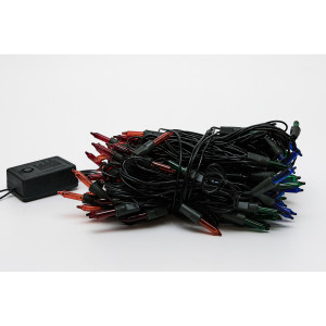 Гірлянда з лампочками розжарювання, 10 м, 100 л, 8 режимів, різнокольоровий, IP20 (350193)