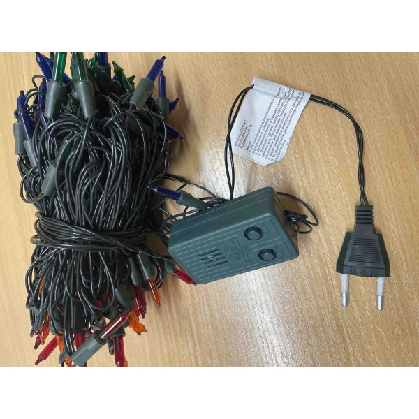 Музична гірлянда з лампочками розжарювання, 10 м, 100 л, 8 режимів, різнокольоровий, IP20 (350568)