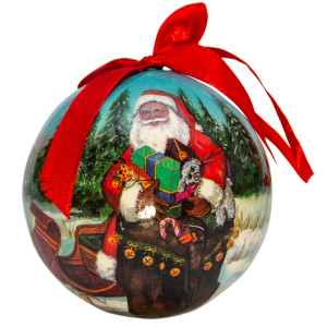 Набір ялинкових іграшок - новорічні кулі Санта (Дід Мороз), 6шт, D7,5 см, різнокольоровий, пінопласт (420056-1)