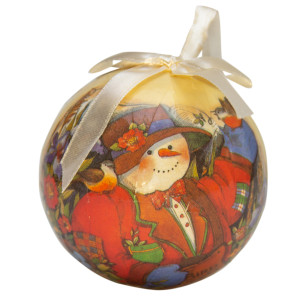 Набір ялинкових іграшок - новорічні кулі Сніговик, 6шт, D7,5 см, різнокольоровий, пінопласт (420056-3)