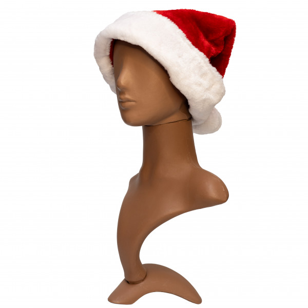 Новорічний карнавальний ковпак, 58-60 см, плюш, поліестер, червоний (460298)