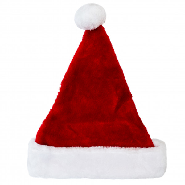 Новорічний карнавальний ковпак, 58-60 см, плюш, поліестер, червоний (460298)