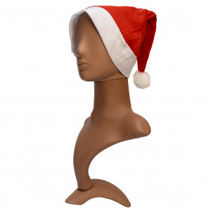 Новорічний карнавальний ковпак, червоний, 55-56 см, поліестер (461165)