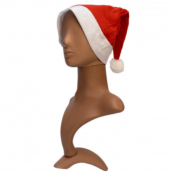 Новорічний карнавальний ковпак, червоний, 55-56 см, поліестер (461165)