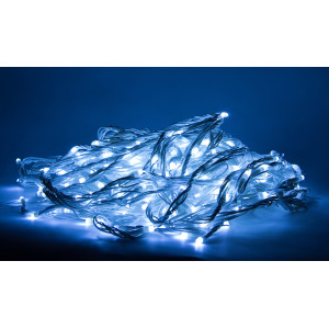 Світлодіодна гірлянда-завіса - дощ, 1,5x1,5 м, 240 л, 8 режимів, холодний білий, IP44 (650163)