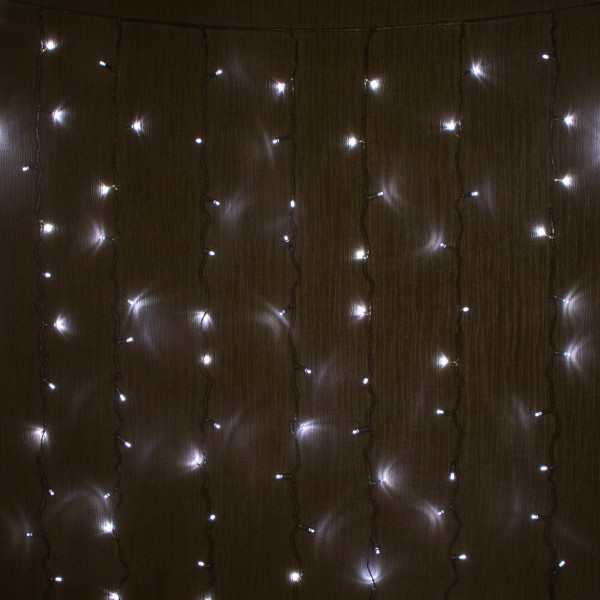 Світлодіодна гірлянда-завіса, 2x2 м, 300 л, холодний білий, IP44 (650224)