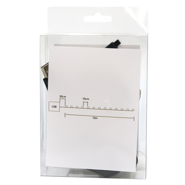 Світлодіодна гірлянда-нитка, 10 м, 100 л, різнокольоровий, USB, Bluetooth/пульт керування, IP20, Роса (721237)