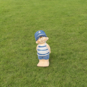 Садова декорація - хлопчик, 11,6x4,4x4,2 см, блакитний, кераміка (820221-2) для декору та інтер'єру (820221-2)
