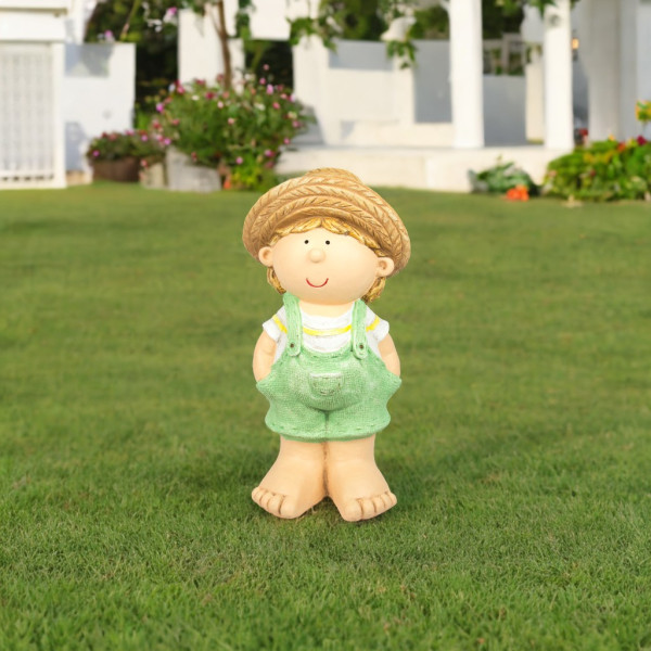 Садова декорація - хлопчик, 38,7x20,5x18 см, різнокольоровий, магнезія (820719-2) для декору та інтер'єру (820719-2)