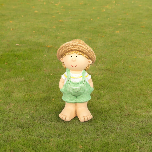 Садова декорація - хлопчик, 38,7x20,5x18 см, різнокольоровий, магнезія (820719-2) для декору та інтер'єру (820719-2)