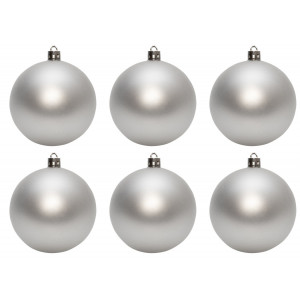 Набір ялинкових іграшок - кулі, 12 шт, D6 см, сріблястий, глянець, пластик (890735)