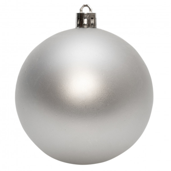 Набір ялинкових іграшок - кулі, 12 шт, D6 см, сріблястий, глянець, пластик (890735)