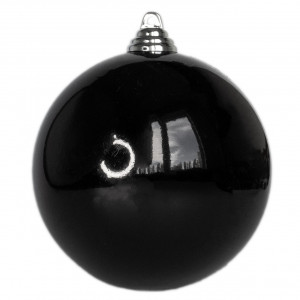 Ялинкова іграшка - куля, D12 см, чорна, пластик, глянець (891107)