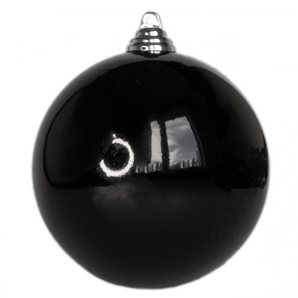 Ялинкова іграшка - куля, D12 см, чорна, пластик, глянець (891107)