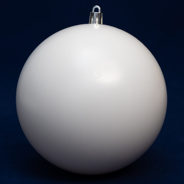 Ялинкова іграшка - куля, D12 см, біла, матова, пластик (891336)