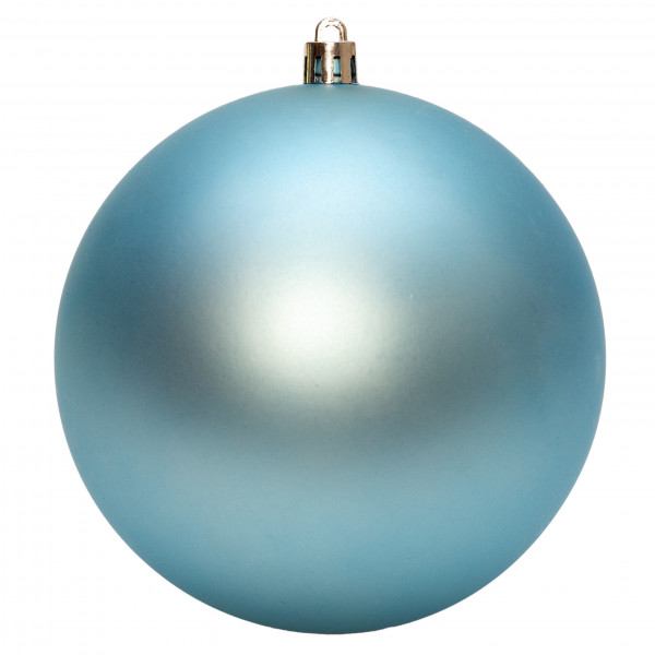 Ялинкова іграшка - куля, D12 см, блакитна, матова пластик (891350)