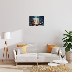 Картина, що світиться - нічник зі свічкою яка світиться, 1 LЕD лампа, 30x40x1,8 см (940027)