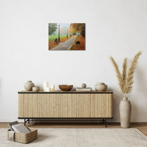 Картина, що світиться - осінній парк з ліхтарями, 5 LЕD ламп, 30x40 см (940058)