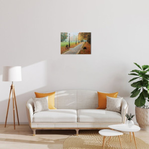 Картина, що світиться - осінній парк з ліхтарями, 5 LЕD ламп, 30x40 см (940058)