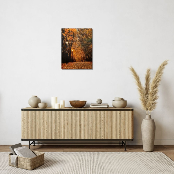 Картина, що світиться - осінній парк з опалим листям, 3 LЕD лампи, 40x30 см (940065)