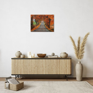 Картина, що світиться - осіння стежка з ліхтарями, 6 LЕD ламп, 30x40 см (940072)