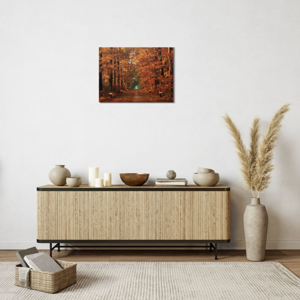 Картина, що світиться - осінній ліс із стежкою палаючих ліхтарів, 6 LЕD ламп, 30x40 см (940102)