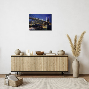 Картина, що світиться - нічне місто з мостом який світиться, 5 LЕD ламп, 30x40 см (940188)