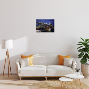 Картина, що світиться - нічне місто з мостом який світиться, 5 LЕD ламп, 30x40 см (940188)