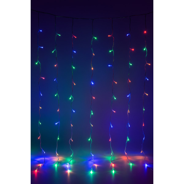 Світлодіодна гірлянда-бахрома, 5 м, 163 л, миготлива, RGB, IP44 (950149)