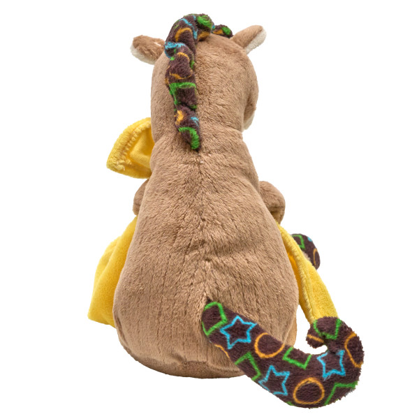 М'яка іграшка - конячка з жовтою ковдрою, 20 см, бежевий, поліестер (D1228319-1)