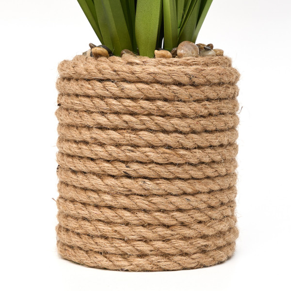 Штучна рослина жовто-рожевий Очерет з фіолетово-зеленою травою у горщику, 74 см, пластик (130481)