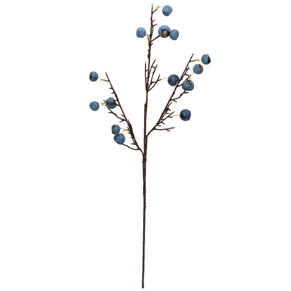 Штучна гілочка з блакитними ягодами, 68 см, полімерний матеріал (130573)