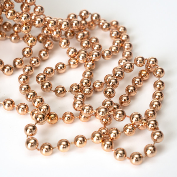 Намисто на ялинку, пластик 6 мм/6 м, шампань, пластик (250553-2)