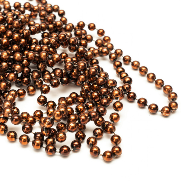 Намисто на ялинку, пластик 6 мм/6 м, шоколад, пластик (250560-2)